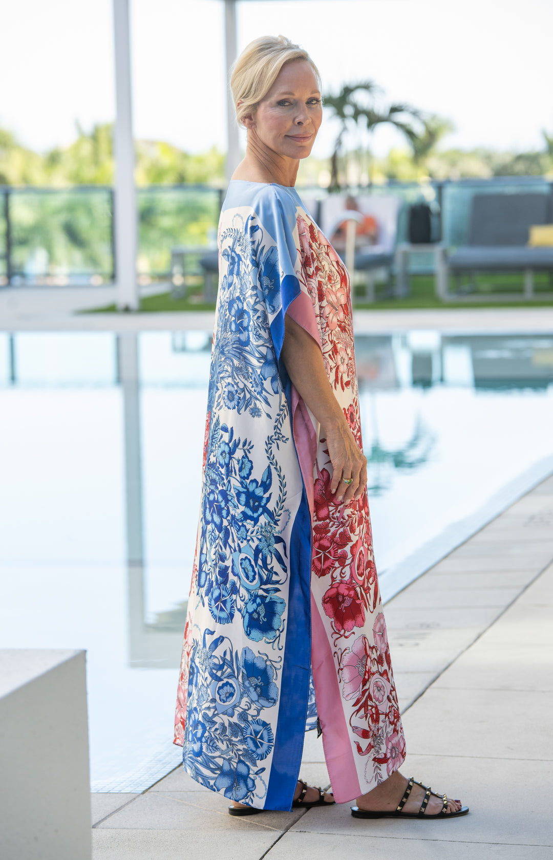 PREORDER Seraphina Floral in Azure & Rose Caftan