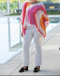 Pink Swirl Mosaic Scarf Top