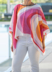 Pink Swirl Mosaic Scarf Top