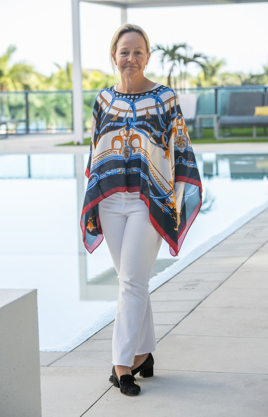 Navy Regatta Scarf Top
