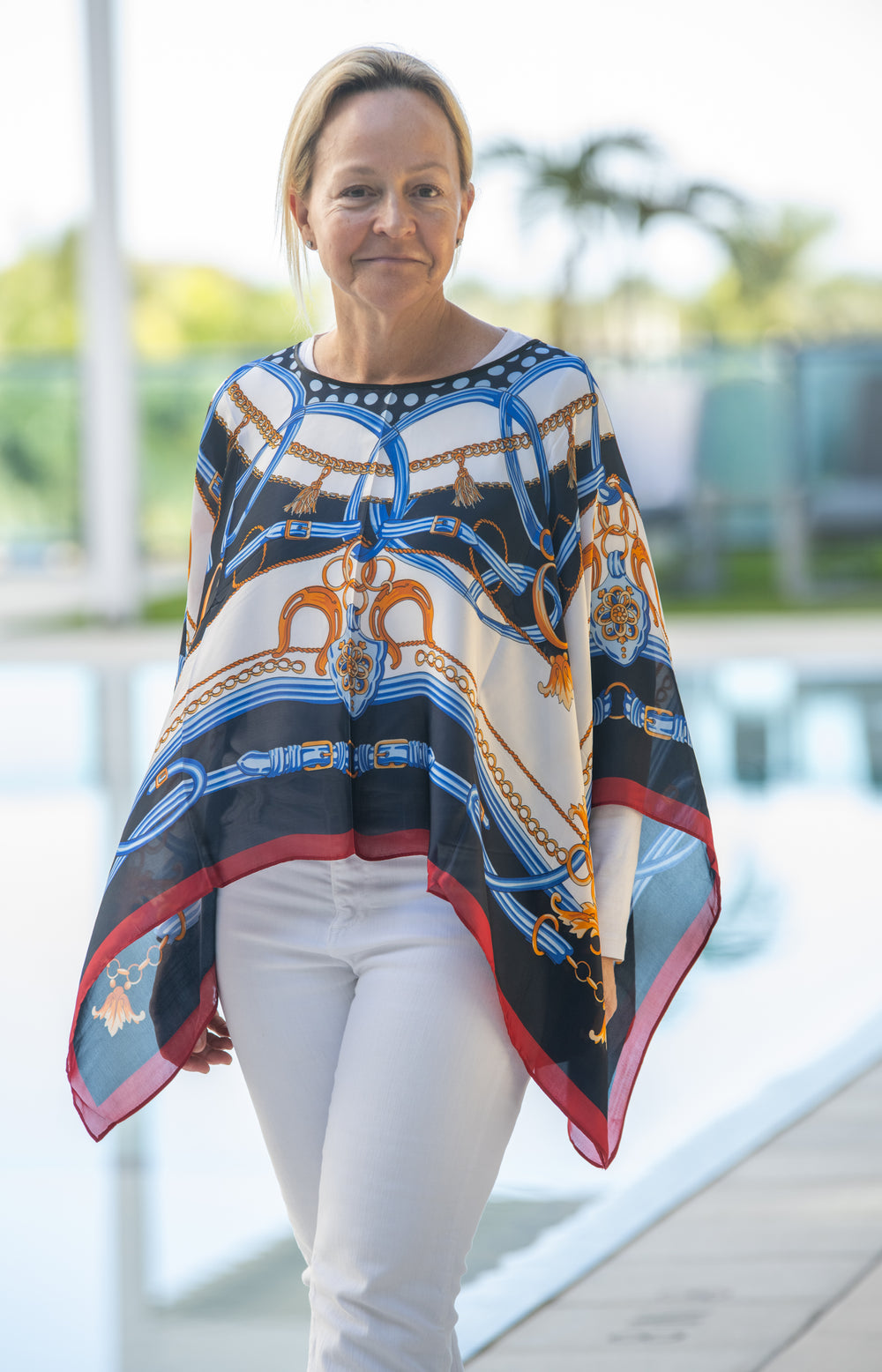 Navy Regatta Scarf Top