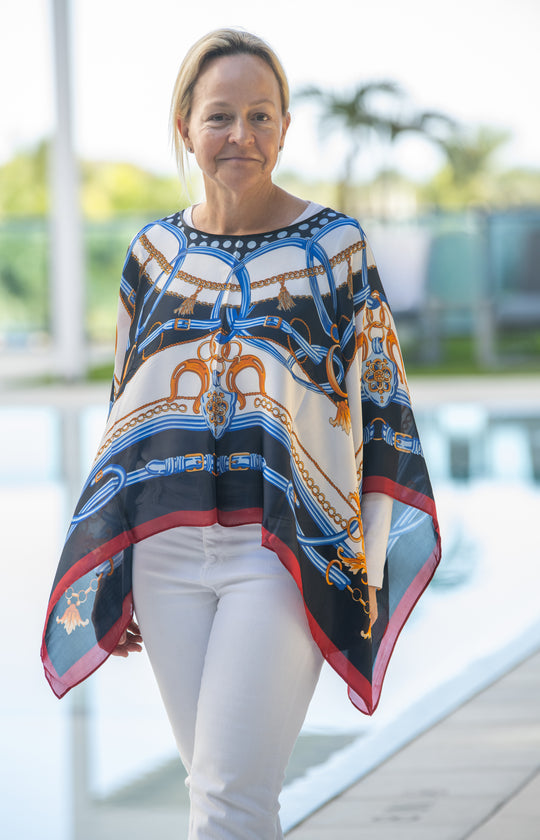 Navy Regatta Scarf Top