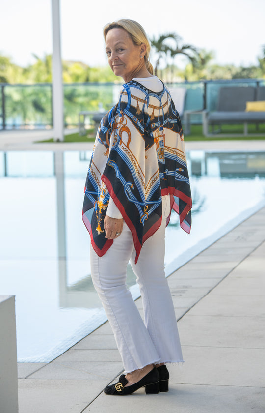 Navy Regatta Scarf Top