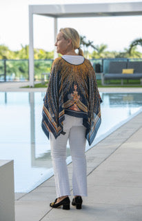 Navy & Gold Nights Scarf Top