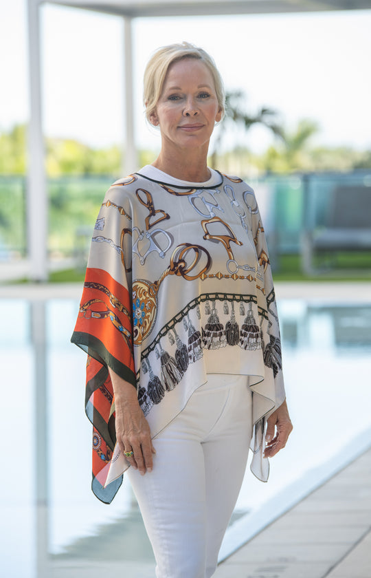The Equestrian Overlay Scarf Top