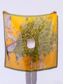 Imperial Peacock Mosaic Scarf Top