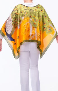 Imperial Peacock Mosaic Scarf Top