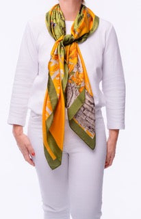 Imperial Peacock Mosaic Scarf Top