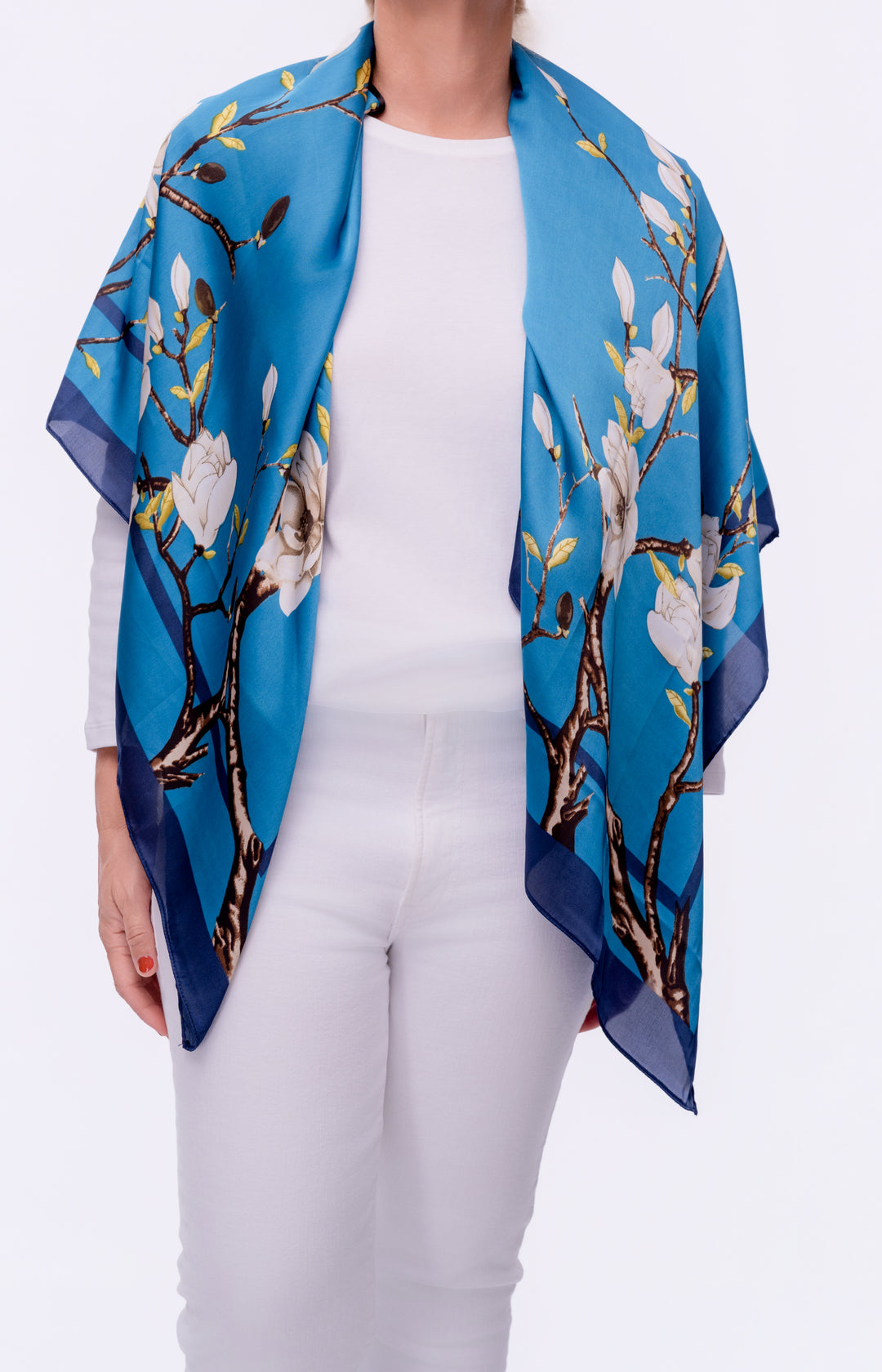 Turquoise Bloom Scarf Top