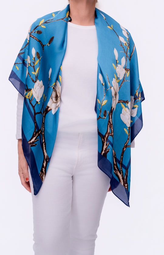 Turquoise Bloom Scarf Top