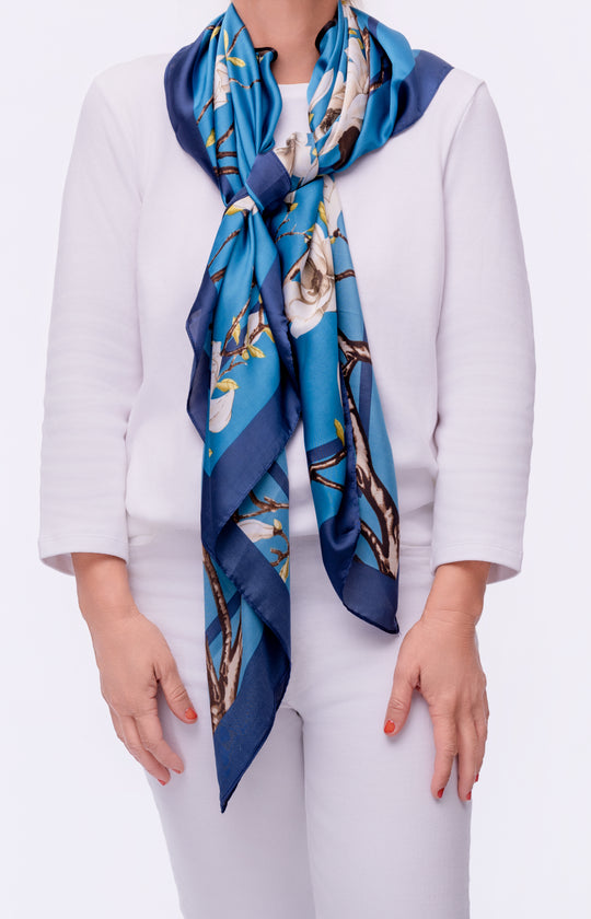 Turquoise Bloom Scarf Top